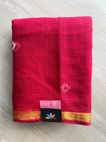 Handblock Printed Kota Doria Saree - 35172-35173