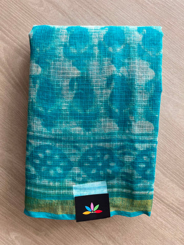 Handblock Printed Kota Doria Saree - 35174-35175