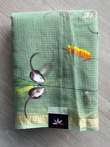 Hand block Printed Kota Doria Saree - 35899