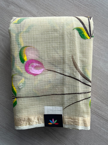 Hand block Printed Kota Doria Saree - 35907
