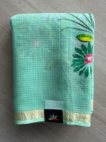 Hand block Printed Kota Doria Saree - 35909