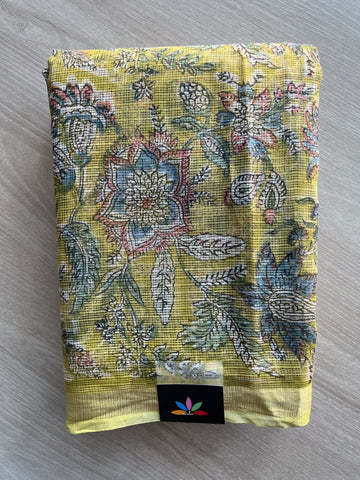 Hand block Printed Kota Doria Saree - 36129-36130