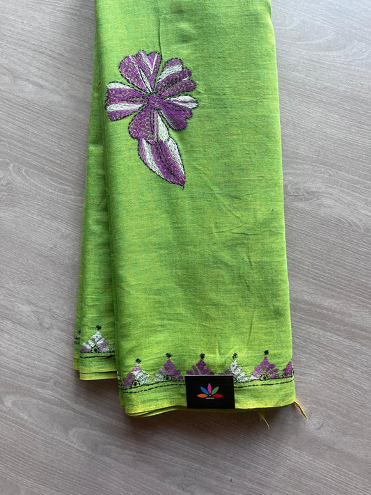 Kantha Stitch Cotton Saree -10841