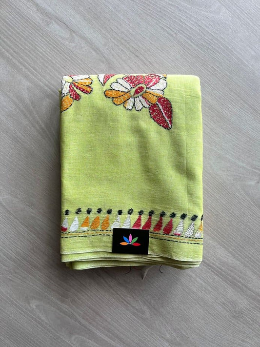 Kantha Stitch Cotton Saree -11720