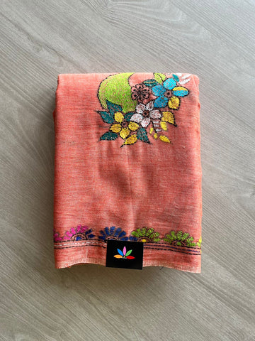 Kantha Stitch Cotton Saree -12457