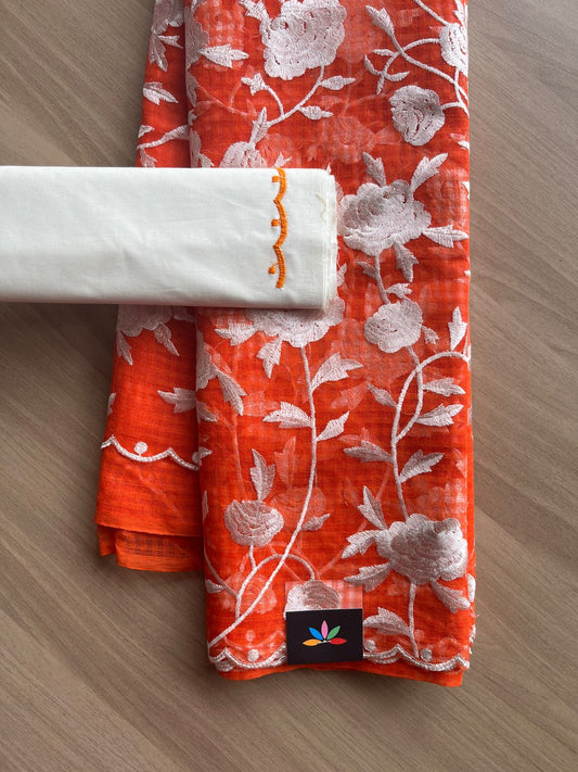 Scallop Border Parsi Embroidery Resham Kota Saree - 21239