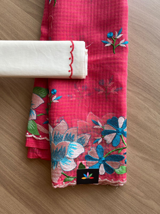 Scallop Border Parsi Embroidery Resham Kota Saree -21261