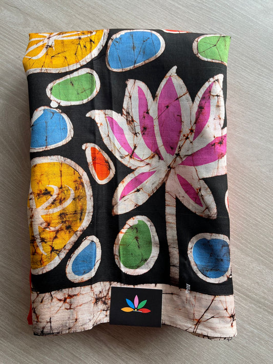 Handcrafted Batik Bishnupuri Silk Saree - 27354