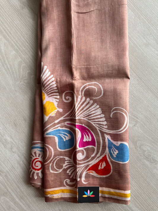 Handcrafted Batik Bishnupuri Silk Saree - 27355