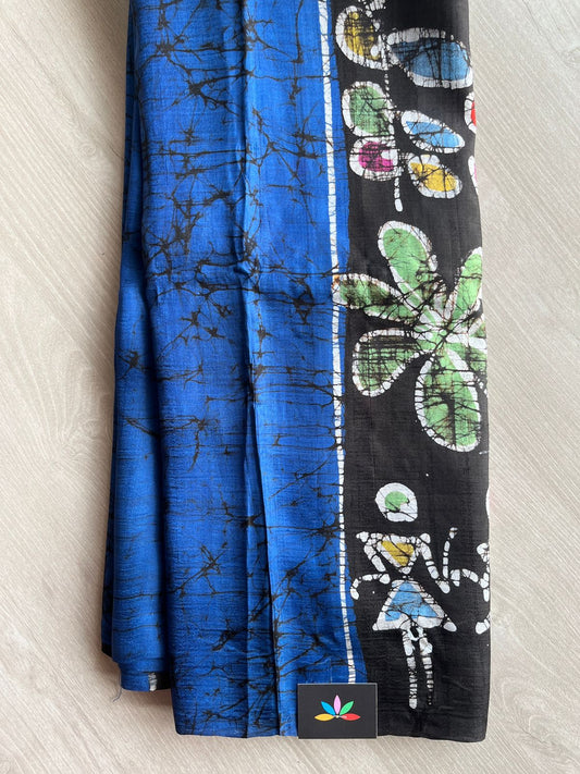 Handcrafted Batik Bishnupuri Silk Saree - 27356