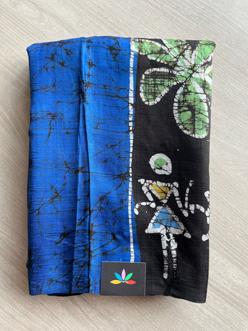 Handcrafted Batik Bishnupuri Silk Saree - 27356