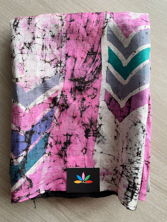 Handcrafted Batik Bishnupuri Silk Saree - 27357