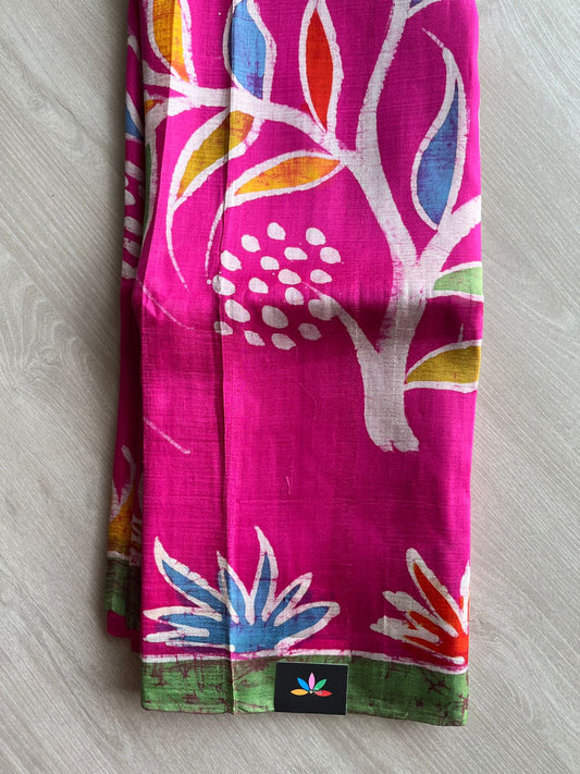 Handcrafted Batik Bishnupuri Silk Saree - 27359