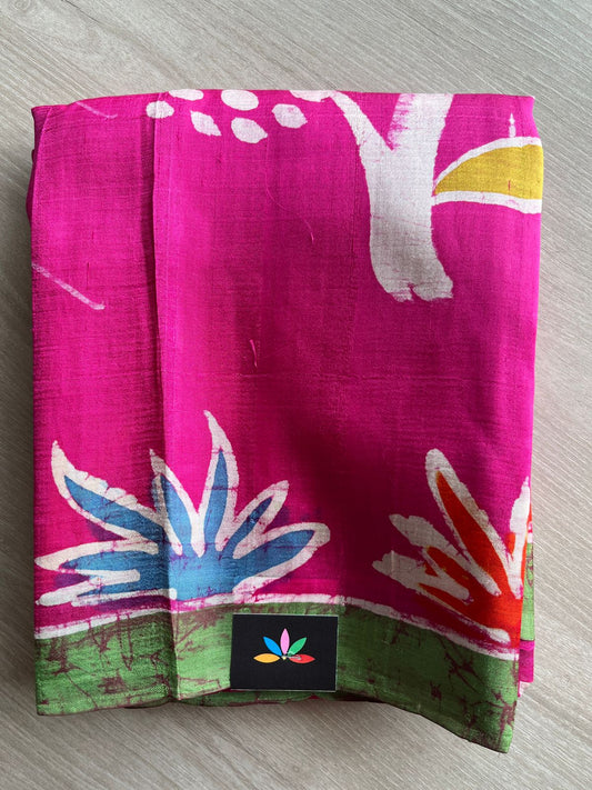 Handcrafted Batik Bishnupuri Silk Saree - 27359