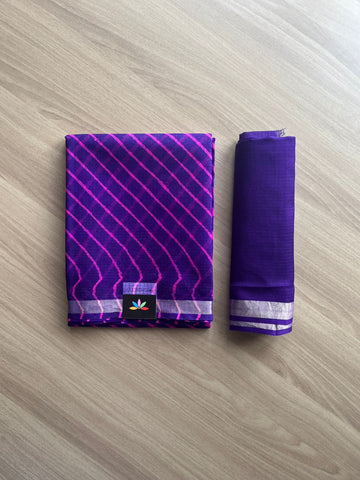 Violet  Leheriya Kota Silk Saree - 14418