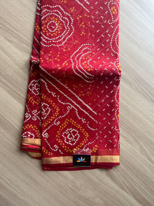 Bandhani Print Pure Kota Silk Saree -14420