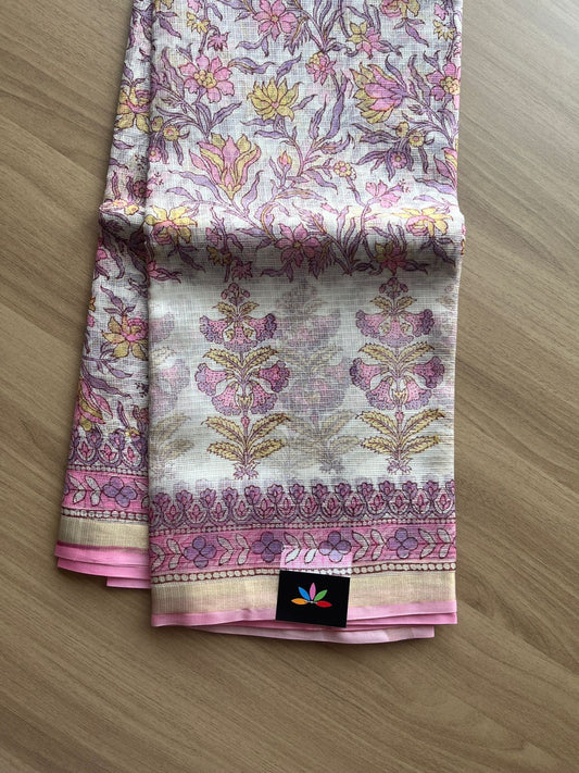 Handblock Printed Pure Kota Silk Saree -14425