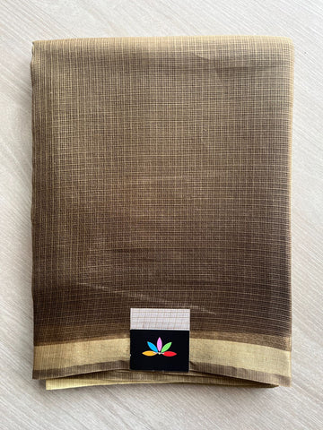 Beige & Deep Brown Gradient Pure Kota Silk Saree-14444