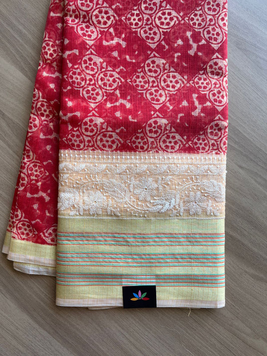Machine Embroidered Blended Kota Saree -17286