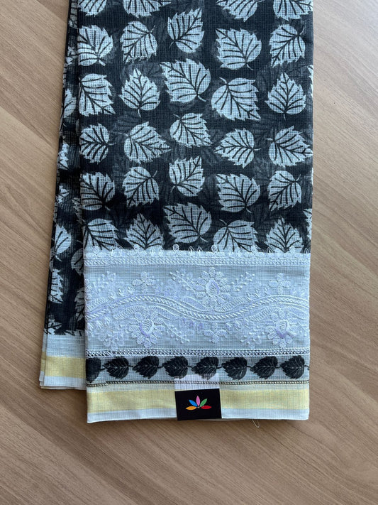 Machine Embroidered Blended Kota Saree -17288