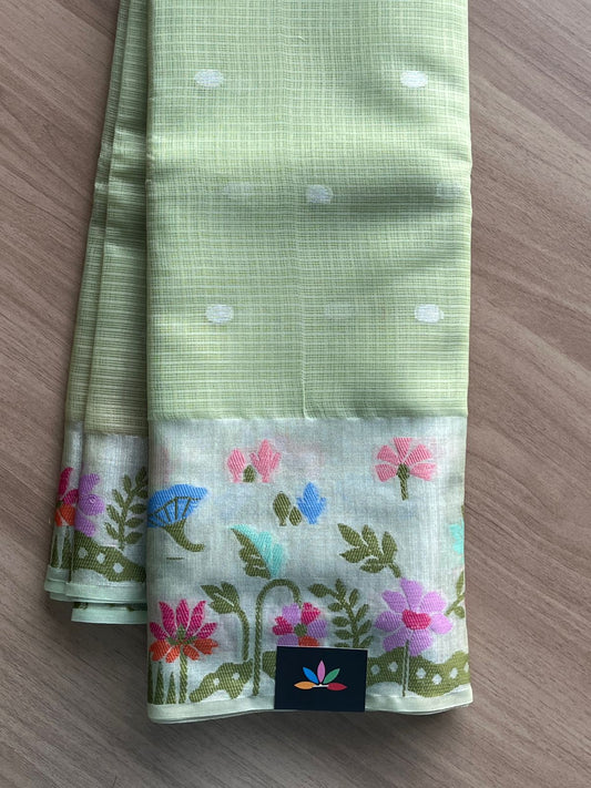 Woven Border Blended Kota Silk Saree-19122