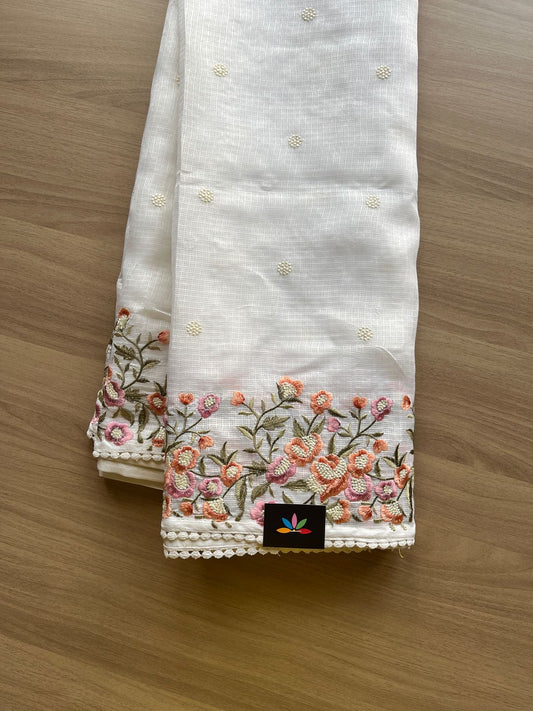Floral Embroidery Kota Saree-20021