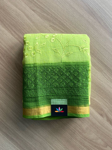 Double Color All Over Machine Embroidered Kota Saree-20210