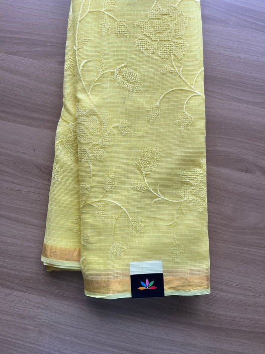 All Over Machine Embroidered Kota Saree-20220