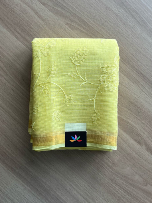 All Over Machine Embroidered Kota Saree-20220