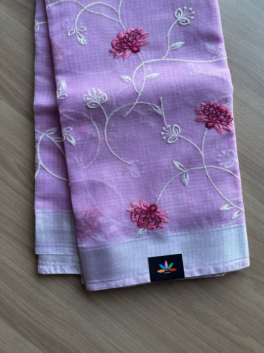 Machine Embroidered Blended Kota Saree-21439