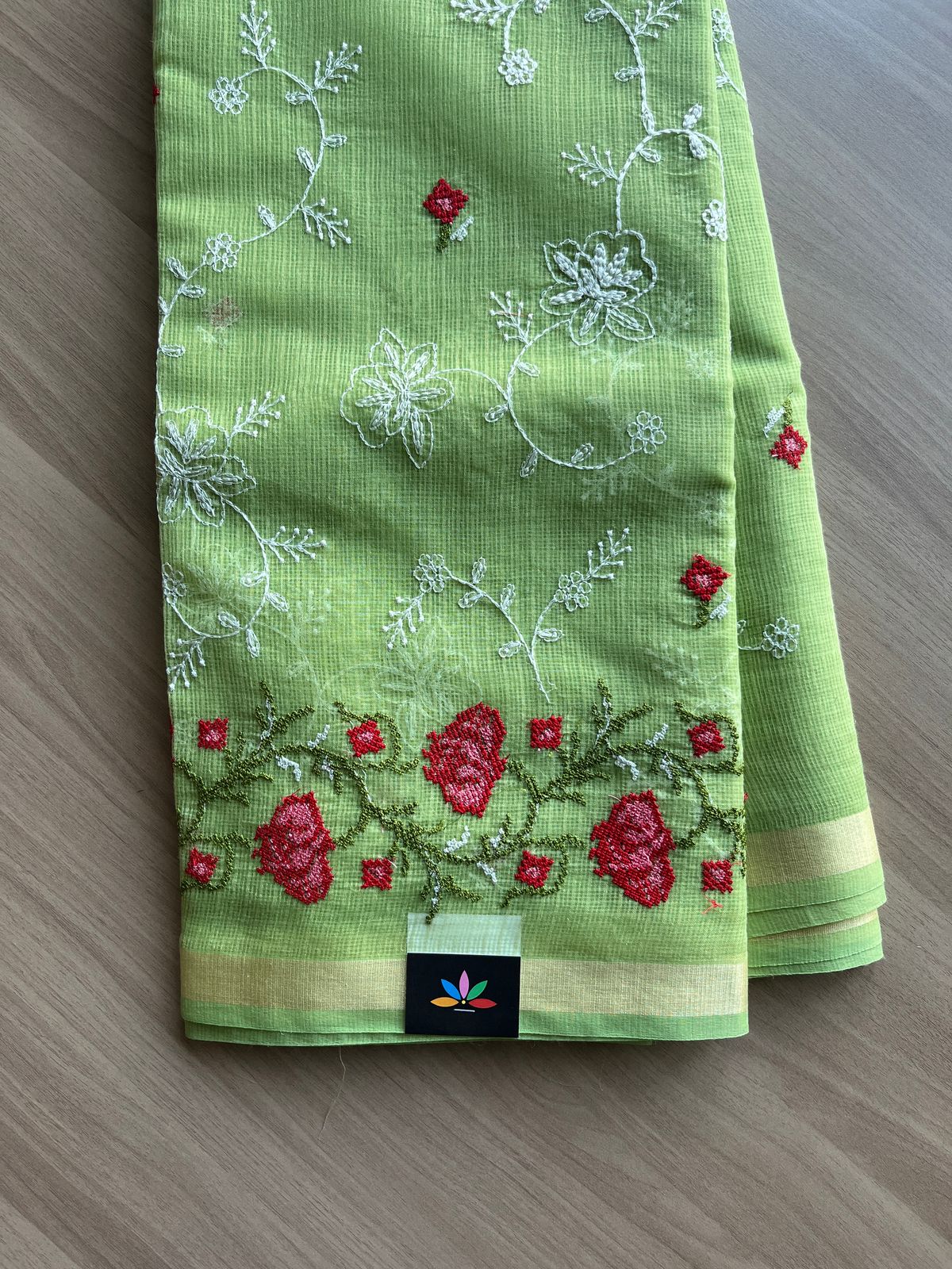 21441 Machine Embroidered Blended Kota Saree-21441 – Fabk-in