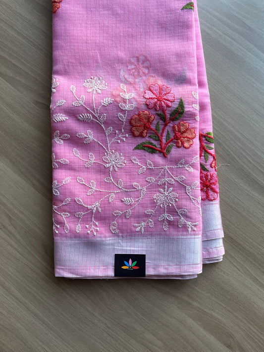 Machine Embroidered Blended Kota Saree-21446