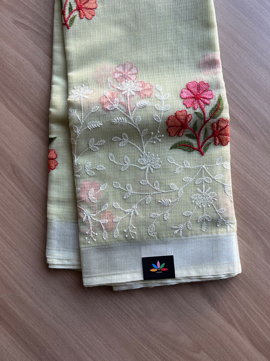Machine Embroidered Blended Kota Saree-21447