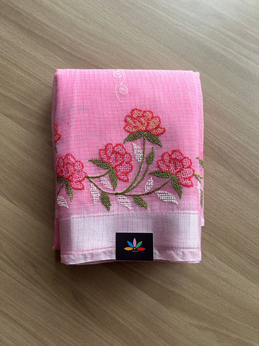 Machine Embroidered Blended Kota Saree-21461