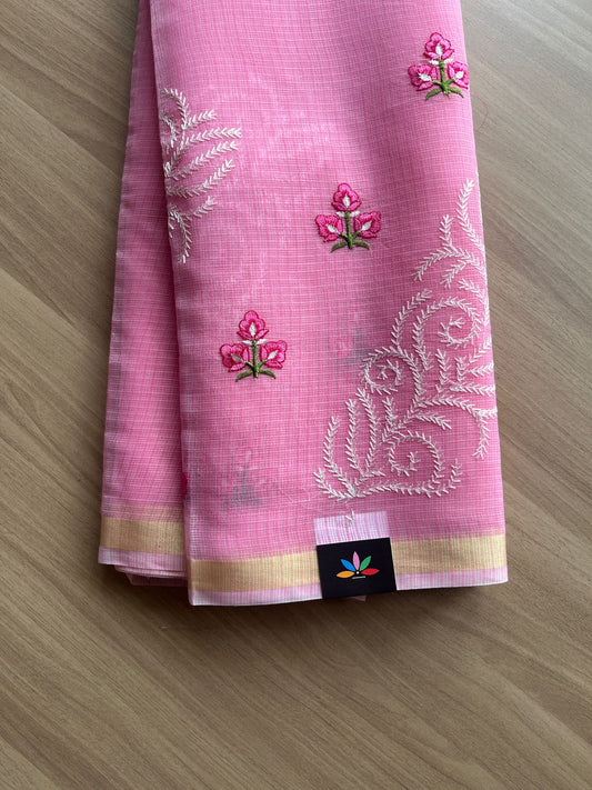Machine Embroidered Blended Kota Saree-21463