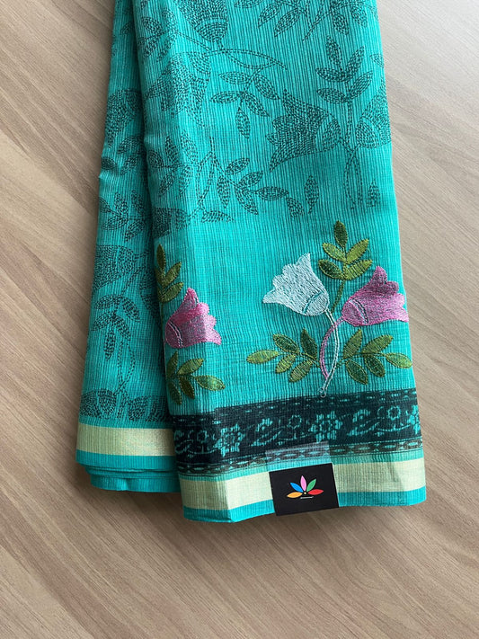 Machine Embroidered Blended Kota Saree-21478