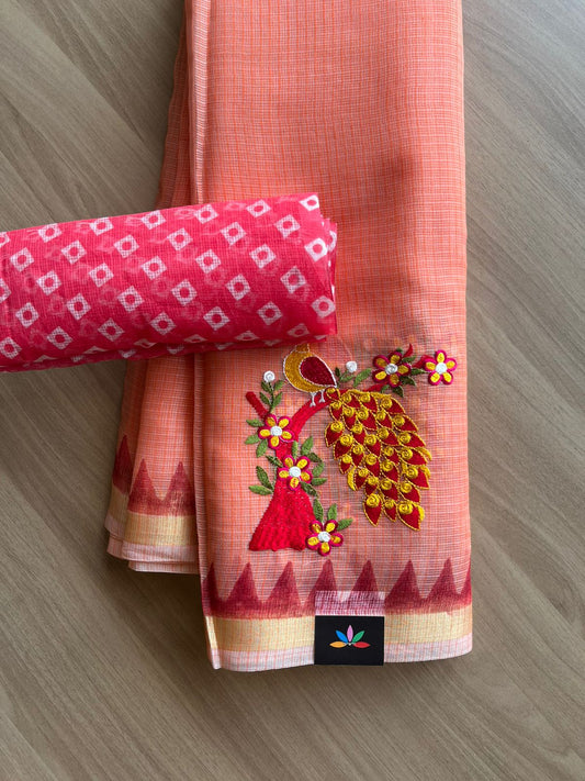 Simple Embroidery Kota Saree-22769