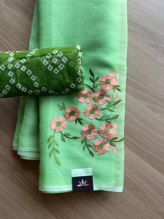 Simple Embroidery Kota Saree-22773