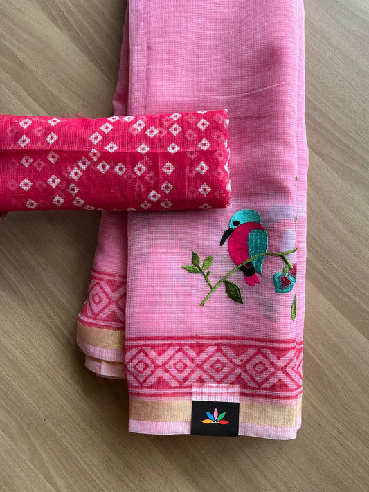Simple Embroidery Kota Saree-22778