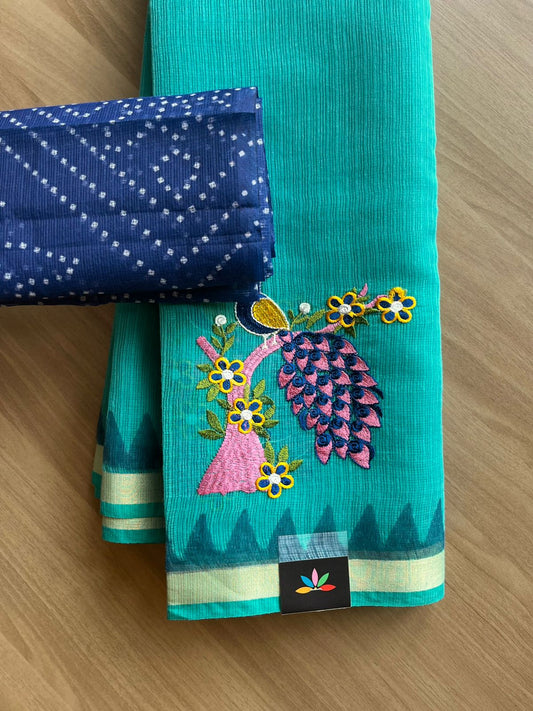 Simple Embroidery Kota Saree-22780