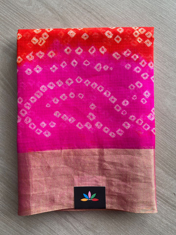 Bandhini Print Pure Kota Silk Saree-26498