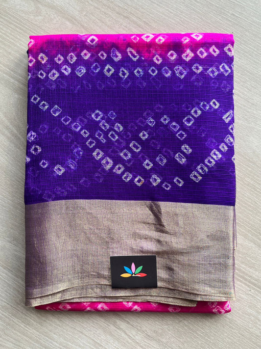 Bandhini Print Pure Kota Silk Saree-26499