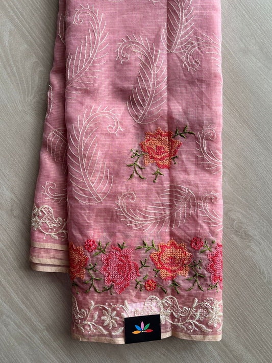 Machine Embroidered Kota Saree -26522