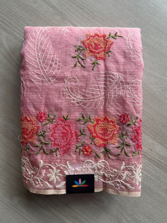 Machine Embroidered Kota Saree -26522