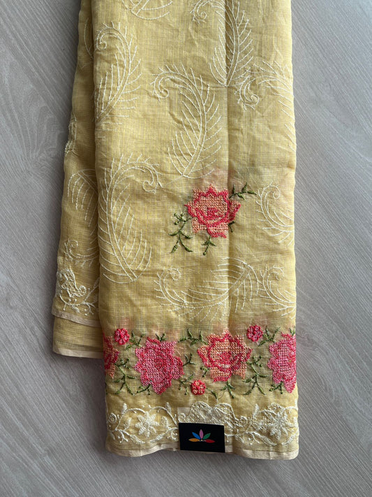 Machine Embroidered Kota Saree -26523