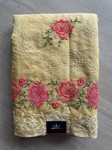 Machine Embroidered Kota Saree -26523