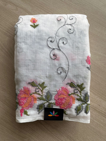 Machine Embroidered Kota Saree -26561