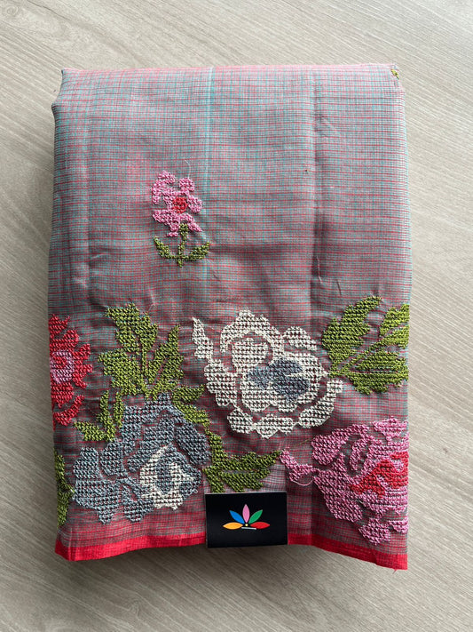 Machine Embroidered Kota Saree -26562