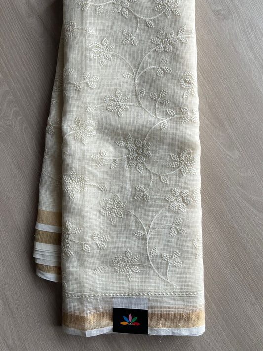 All Over Machine Embroidered Kota Saree-26569