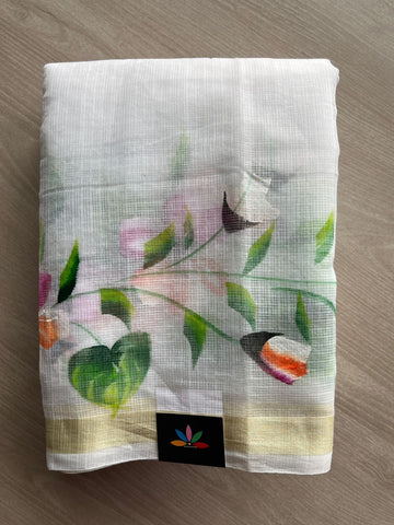 Hand Brush Printed Blended Kota Saree - 28248